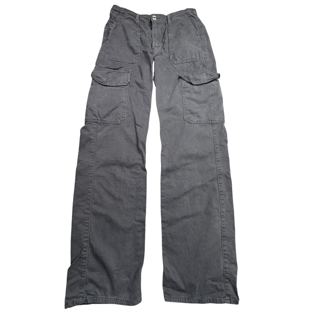 Zara Cargo Pants‎ Womens 4 Gray Straight Leg Utility Casual Pockets